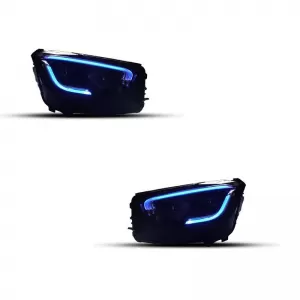 Front Headlight Set Suitable for Mercedes-Benz GLC C253/X253 Upgrade to Facelift Look 2020-2021 Black Full LED DRL with Carner Motor-image-6314640