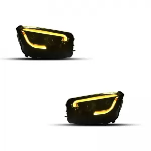 Front Headlight Set Suitable for Mercedes-Benz GLC C253/X253 Upgrade to Facelift Look 2020-2021 Black Full LED DRL with Carner Motor-image-6314643
