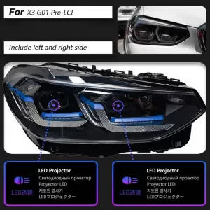 Headlights Set Suitable for BMW X3 G01 / G08 18-22 LED Laser Style Black Carner-image-6314672