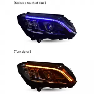 Headlights Set Suitable for Mercedes-Benz C-Class W205 14-18 LED Upgrade to Multibeam Full LED DRL Black with Motor Carrier-image-6314711