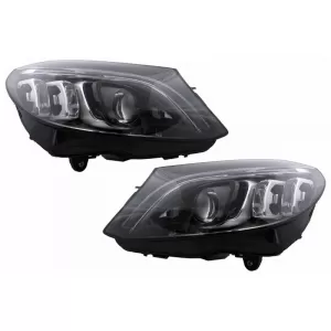 Headlights Set Suitable for Mercedes-Benz C-Class W205 14-18 LED Upgrade to Multibeam Full LED DRL Black with Motor Carrier-image-6314712