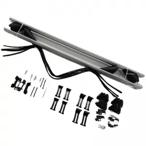 Roof Bars Aluminum Aerodynamic Rackit RK003C1-120cm Universal Open & Closed Railing System Set With Fixing Kit Silver 2 Pieces