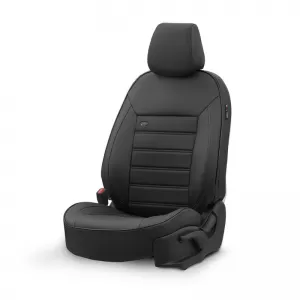 Seat Covers Otom Premium Design Universal Full Artificial Leather Front / Rear Set 11 Pieces Black PRM-101-image-6315197