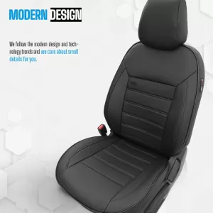Seat Covers Otom Premium Design Universal Full Artificial Leather Front / Rear Set 11 Pieces Black PRM-101-image-6315201