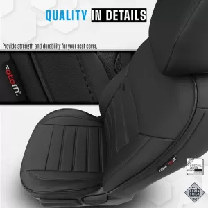 Seat Covers Otom Premium Design Universal Full Artificial Leather Front / Rear Set 11 Pieces Black PRM-101-image-6315203
