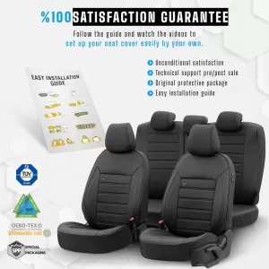 Seat Covers Otom Premium Design Universal Full Artificial Leather Front / Rear Set 11 Pieces Black PRM-101-image-6315204