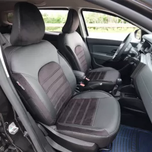 Seat Covers Otom Custom Fit suitable for Dacia Duster 2018-2021 Sued / Rachel / Artificial Leather Front / Rear Set 15 Pieces Black 34015_ONKY_LD-image-6315230