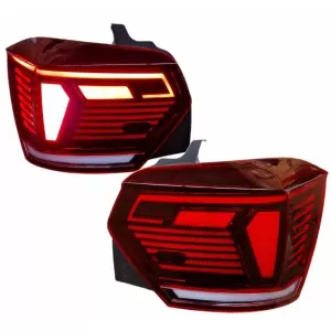 Tailights Set Suitable for VW Polo AW 2018+ LED R-Line Look Red/Crystal-image-6315240