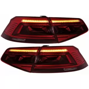 Tailights Set suitable for VW Passat B8 3G (2015-2019) Limousine Sequential Dynamic Turning Lights B8.5 Design Red/Crystal-image-6315251