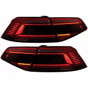 Tailights Set suitable for VW Passat B8 3G (2015-2019) Limousine Sequential Dynamic Turning Lights B8.5 Design Red/Crystal-image-6315253
