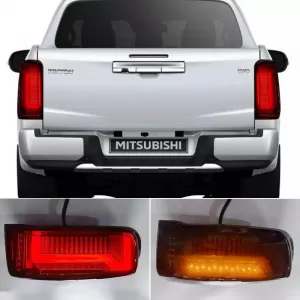 Tailights Set suitable for Mitsubishi L200 2019+ Led Bar Red Smoke-image-6315290