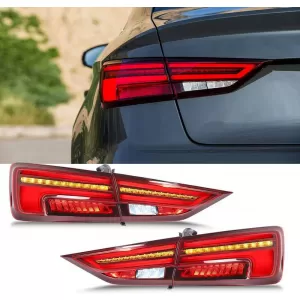 Tailights Set suitable for Audi A3 8V 2013-2019 Sedan Led Bar Red/Smoke-image-6315303