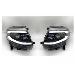 Headlights Set Suitable for Ford Ranger T6 2012-2015 DRL Dynamic Black Full LED With Motor-image-6315442