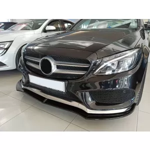 Front Spoiler suitable for Mercedes-Benz C-Class C205 / W205 14-19 A Design Line Glossy Black 3 Pieces