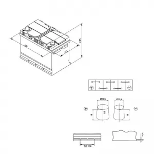 Car Battery 95Ah Left Bosch 830A (EN) S4029 External Terminals-image-6316050