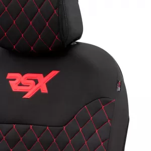 Semi Front Seat Covers suitable for Otom RSX Sport Fabric Embroidered Black With Red Stitch RSXL-102 2 Pieces-image-6316120