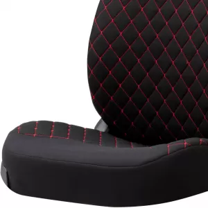 Semi Front Seat Covers suitable for Otom RSX Sport Fabric Embroidered Black With Red Stitch RSXL-102 2 Pieces-image-6316121