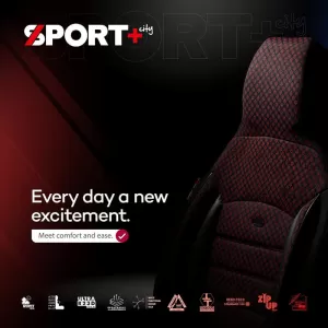 Seat Covers Otom Sport Plus City Design Universal Cotton / Rachel / Artificial Leather Front / Rear Set 11 Pieces Black SPTPLS-101CTY-image-6316141