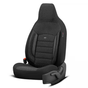 Seat Covers Otom Sport Plus City Design Universal Cotton / Rachel / Artificial Leather Front / Rear Set 11 Pieces Black SPTPLS-101CTY-image-6316143