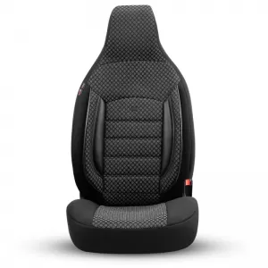 Seat Covers Otom Sport Plus City Design Universal Cotton / Rachel / Artificial Leather Front / Rear Set 11 Pieces Black SPTPLS-101CTY-image-6316144