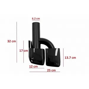 Exhaust Pipes Double Suitable for Mercedes-Benz W211, W212, W204, W209, W221, W164, W166 A Design 63 Look Black Edition 2 Pcs-image-6316279