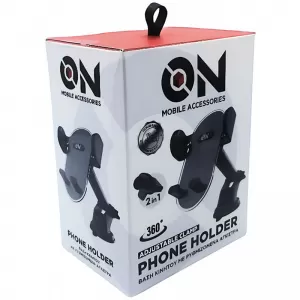 Mobile holder suitable for dashboard and car air vents with arm and adjustable hooks on mobile accessories, black, 1 piece.-image-6316317