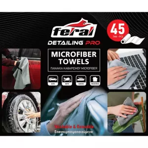 Cleaning Microfiber Towels Reusable Feral Detailing Pro 30 x 30 cm Rolls 45 Pieces-image-6316395