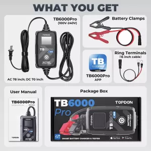 Car Battery Charger & Tester Topdon 6/12 Volt 6 Amper TB6000PRO-image-6316405