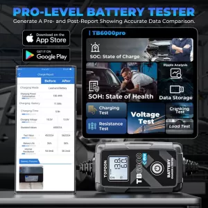 Car Battery Charger & Tester Topdon 6/12 Volt 6 Amper TB6000PRO-image-6316406