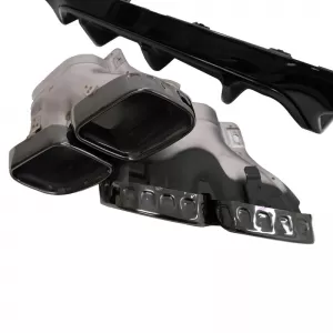 Rear Bumper Diffuser suitable for Mercedes-Benz E-Class C238 Coupe / A238 Cabrio 16-19 A Design 63 Look With Black Exhaust Tips-image-6316485