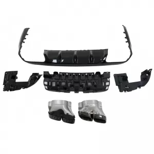 Rear Bumper Diffuser suitable for Mercedes-Benz E-Class C238 Coupe / A238 Cabrio 16-19 A Design 63 Look With Black Exhaust Tips-image-6316486
