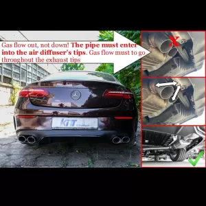 Rear Bumper Diffuser suitable for Mercedes-Benz E-Class C238 Coupe / A238 Cabrio 16-19 A Design 63 Look With Black Exhaust Tips-image-6316487