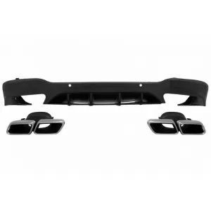 Rear Bumper Diffuser suitable for Mercedes-Benz GLC SUV X253 2015-2019 GLC63 A Design Look for a Design Sport Line Version Bumpers Set with Chrome Exhaust Tips-image-6316552