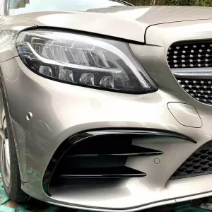 Front Bumper Splitters suitable for Mercedes-Benz C-Class W205 / C205 / S205 2014-2018 A Design Line Gloss Black 2 pcs-image-6316597