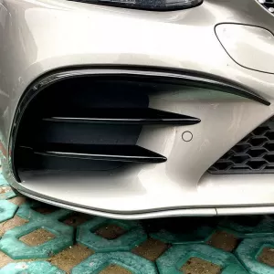 Front Bumper Splitters suitable for Mercedes-Benz C-Class W205 / C205 / S205 2014-2018 A Design Line Gloss Black 2 pcs-image-6316599