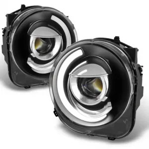 Headlights Set Suitable for Jeep Renegade 2014+ DRL Tube Lights Black H7 Manual Akkon-image-6317446