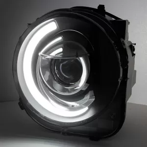 Headlights Set Suitable for Jeep Renegade 2014+ DRL Tube Lights Black H7 Manual Akkon-image-6317447