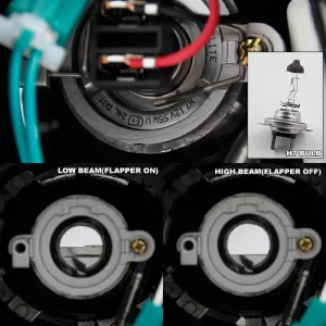 Headlights Set Suitable for Jeep Renegade 2014+ DRL Tube Lights Black H7 Manual Akkon-image-6317449