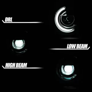 Headlights Set Suitable for Jeep Renegade 2014+ DRL Tube Lights Black H7 Manual Akkon-image-6317453