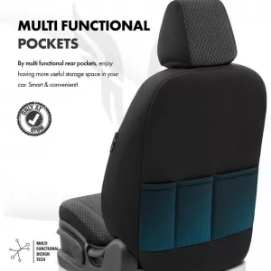 Seat Covers Otom Toro Design Universal Cotton / Artificial Leather Front / Rear Set 11 Pieces Black / Gray ΤRΟ-902-image-6317505