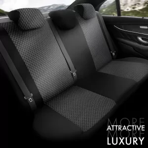Seat Covers Otom Toro Design Universal Cotton / Artificial Leather Front / Rear Set 11 Pieces Black / Red ΤRΟ-901-image-6317528