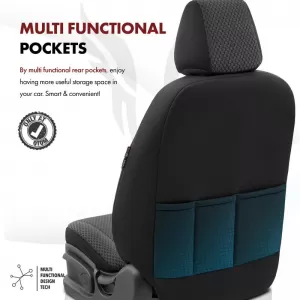 Seat Covers Otom Toro Design Universal Cotton / Artificial Leather Front / Rear Set 11 Pieces Black / Red ΤRΟ-901-image-6317536