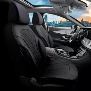 Seat Covers Otom Progressive Design Universal Full Synthetic Leather Front / Rear Set 11 Pieces Black PRG-101-image-6317682