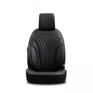 Seat Covers Otom Progressive Design Universal Full Synthetic Leather Front / Rear Set 11 Pieces Black PRG-101-image-6317684