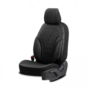 Seat Covers Otom Progressive Design Universal Full Synthetic Leather Front / Rear Set 11 Pieces Black PRG-101-image-6317685