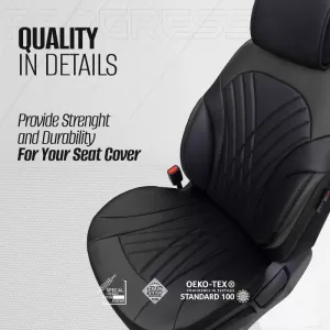 Seat Covers Otom Progressive Design Universal Full Synthetic Leather Front / Rear Set 11 Pieces Black PRG-101-image-6317687