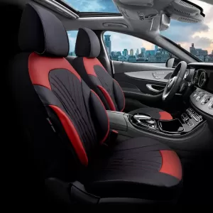 Seat Covers Otom Progressive Design Universal Full Synthetic Leather Front / Rear Set 11 Pieces Black / Red ΡRG-104-image-6317696