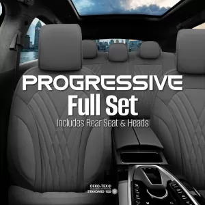 Seat Covers Otom Progressive Design Universal Full Synthetic Leather Front / Rear Set 11 Pieces Gray ΡRG-103-image-6317712