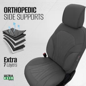 Seat Covers Otom Progressive Design Universal Full Synthetic Leather Front / Rear Set 11 Pieces Gray ΡRG-103-image-6317715
