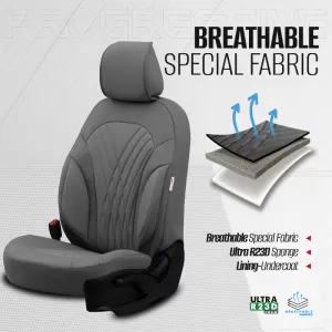 Seat Covers Otom Progressive Design Universal Full Synthetic Leather Front / Rear Set 11 Pieces Gray ΡRG-103-image-6317718